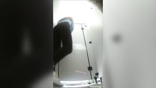Girls peeing in toilet