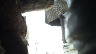 Girls peeing in the toilet