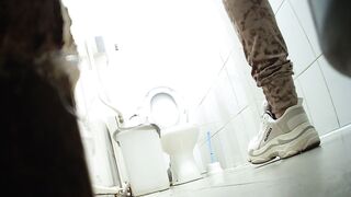 Girls wiping after peeing