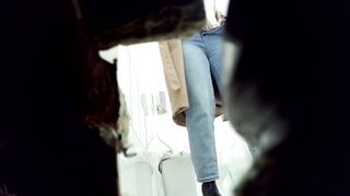 Mysterious toilet voyeur
