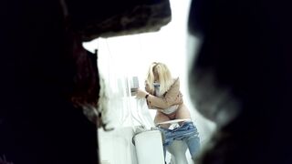Mysterious toilet voyeur