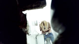 Mysterious toilet voyeur