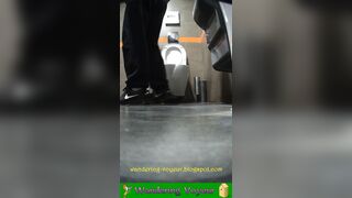 Girls peeing urinals