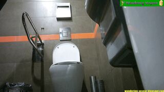 Set up spy camera in toilet