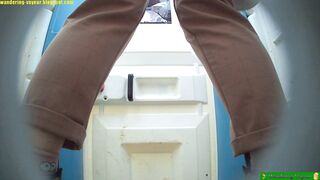 Anime girls peeing in toilet