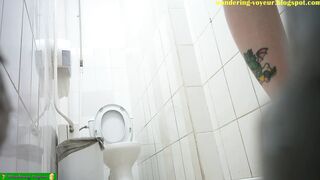 Girls peeing on the road