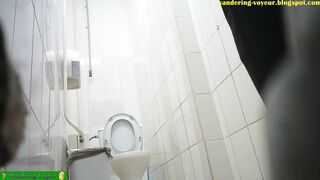 Hairy toilet voyeur
