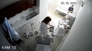 Black chubby manuela gyno exam by white old doctor