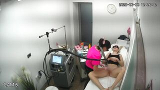 Shaved pussy gangbang