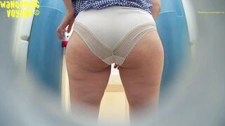 Girls peeing toilet voyeur