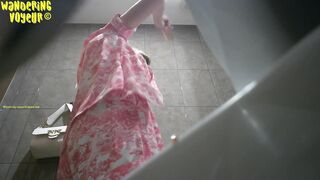 Naked girls peeing ofter holding it