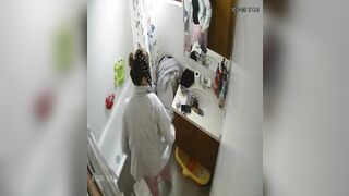 Teen girls peeing bathing suite then getting a creampie