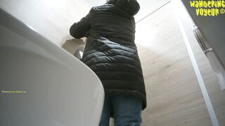 Bent over girls peeing
