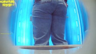 Teen girls peeing up close