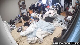 Teen American changes her clothes in her parents’ room