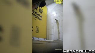 Girls with gigantic dicks peeing