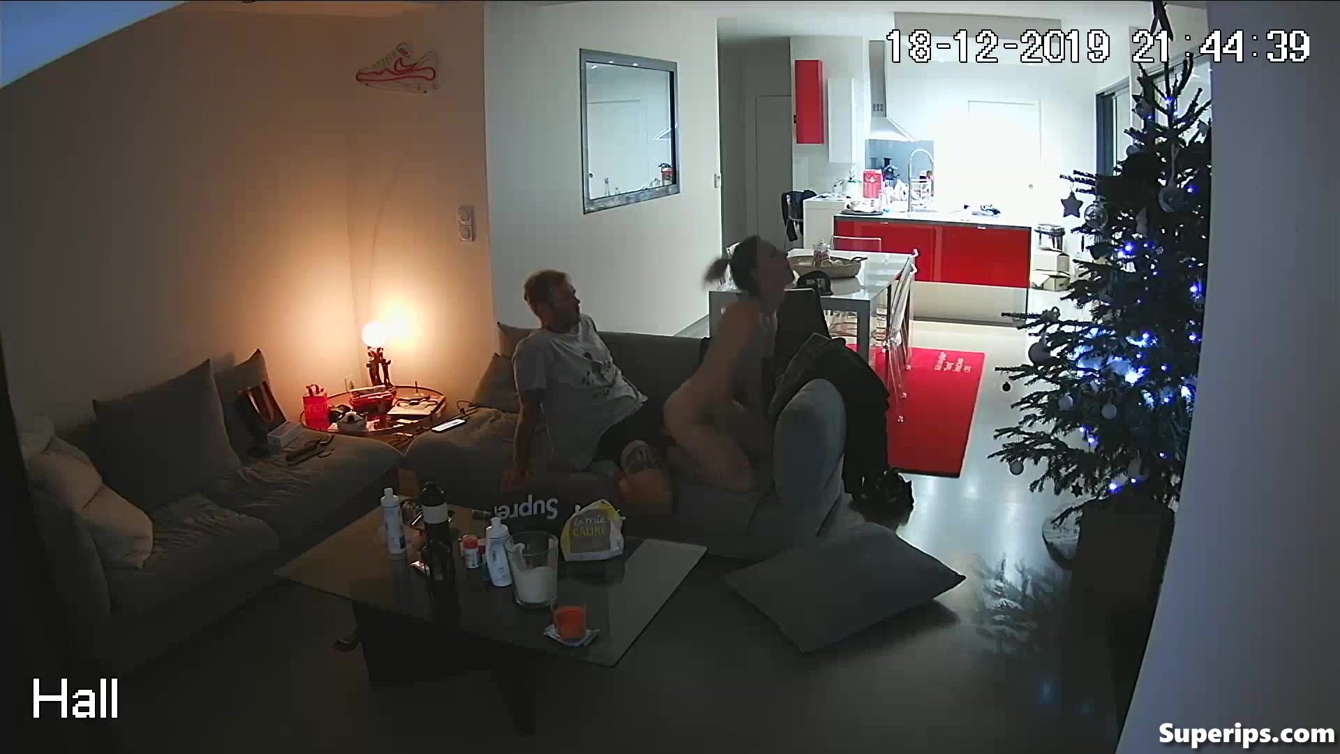 ﻿American skinny couple fucks hard on the couch