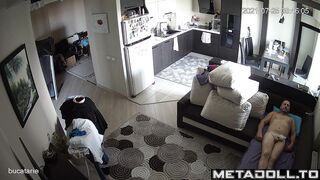 Ukrainian mother fucks her sleeping husband