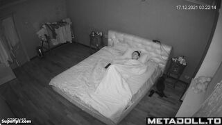 Skinny Ukrainian mom masturbates on her bed