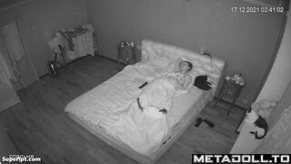 Skinny Ukrainian mom masturbates on her bed