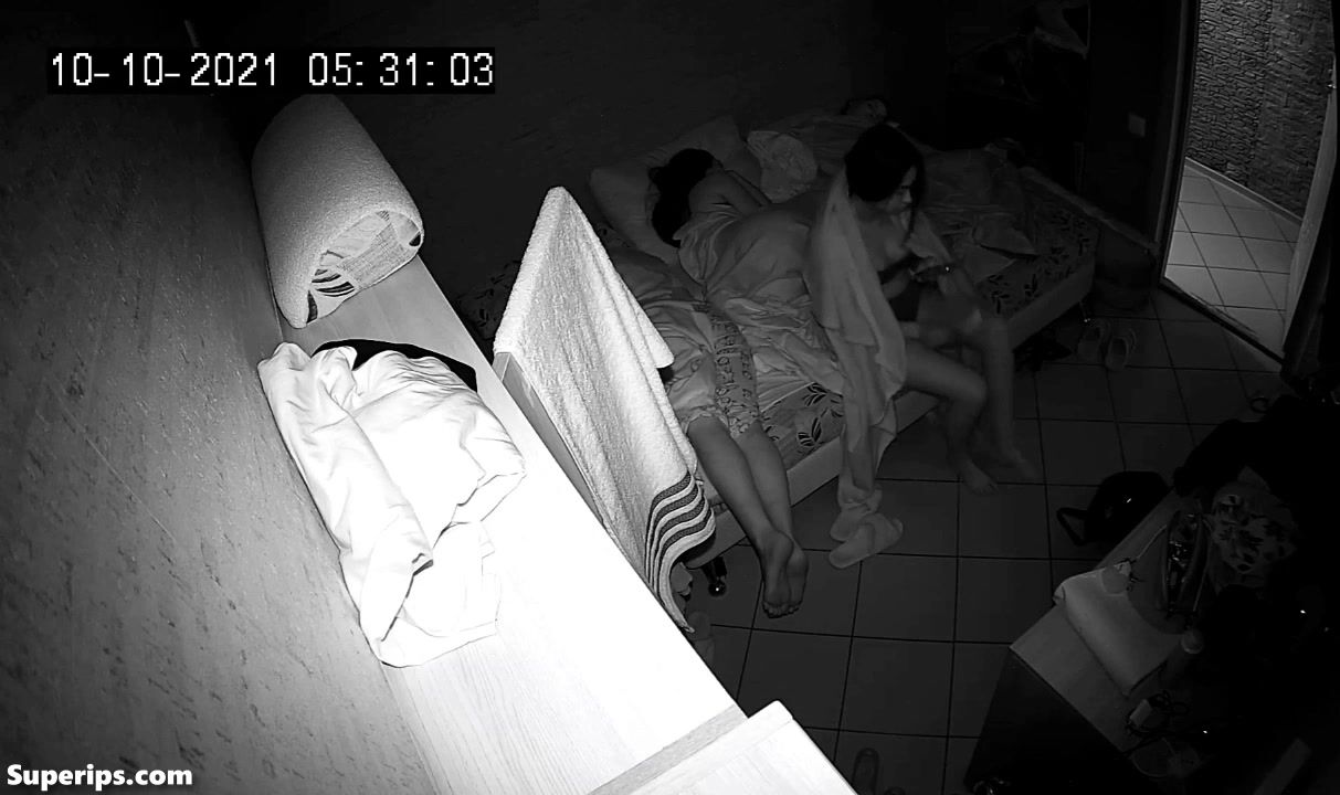 British college sisters sleep together in a room