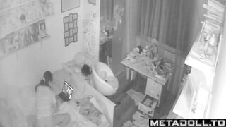 Petite American teen rubs her pussy on the pillow