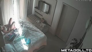 Dutch big ass mom rubs her pussy in the bedroom