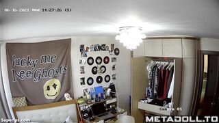 Gorgeous American teen changes her clothes