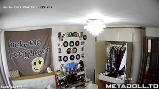 Gorgeous American teen changes her clothes