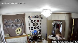 Gorgeous American teen changes her clothes