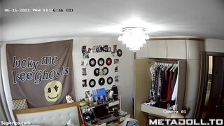 Gorgeous American teen changes her clothes