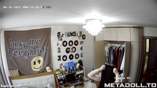Gorgeous American teen changes her clothes