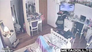 American college girl masturbates watching porn