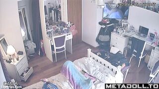 American college girl masturbates watching porn