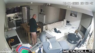 German milf is fucked in pajamas on the sofa