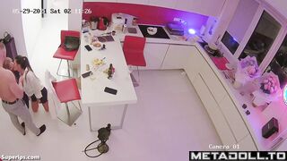 German man fucks two young girls in his kitchen