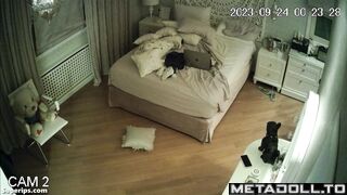 British teen girl changes clothes in her room