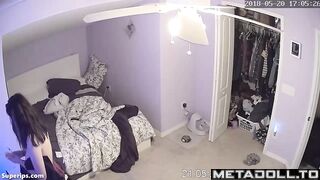 Busty British college girl gets dressed in her room