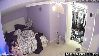Busty British college girl gets dressed in her room