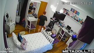British redhead girl is naked in her room