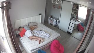 Petite Ukrainian woman fucks her sleeping husband