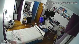 Naughty redhead girl fingers her pussy