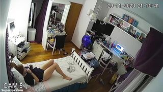 Naughty redhead girl fingers her pussy