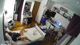 Naughty redhead girl fingers her pussy