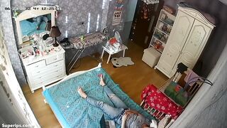 Russian teen girl masturbates while watching porn