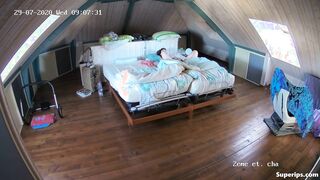Pregnant German woman masturbates in her bed