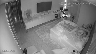 My amazing neighbours fuck brutally in their bed hidden camera