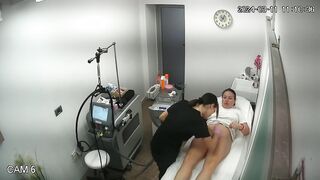 Russian skinny brunette fancy woman shows her vagina