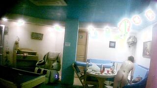 Daily routine of Portuguese blonde wife alone real spy cam