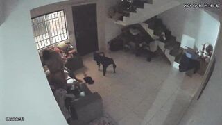 My amazing neighbours fuck wildly in their bed spy cam record